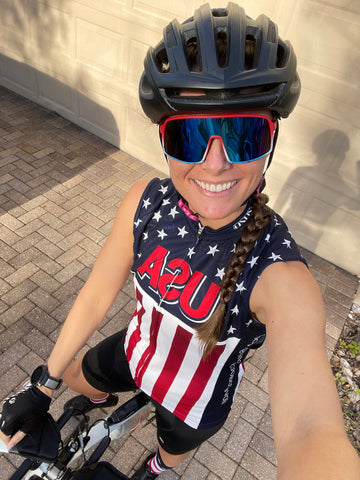 IN STOCK! WOMENS I Love Road Cycling USA Patriotic Sleeveless Cycling Jersey