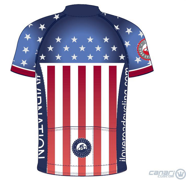 WOMENS I Love Road Cycling USA Patriotic Club Fit Cycling Jersey-In Stock
